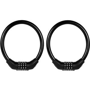 CUIWEI Bike Lock Cable, Heavy Duty Anti Theft Bicycle Lock Chain Portable Code Lock Cable Combo Bike Locks, 4 Digit Security Resettable Combination Lock Bicycle Cable Locks for Bike 16 inches 2 Pieces