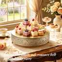 16 Inch Luxury Light Gold Cake Stand, Round Metal Dessert Display with Ornate Filigree Lace, Dual‑Coated Premium Finish for Wedding, Anniversary & Elegant Home Decor