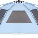 Easthills Outdoors Instant Shader Enhanced Deluxe XL Beach Tent Easy Setup 4-6 Person Popup Sun Shelter 99" Wide for Family UPF 50+ Double Silver Coating with Extended Zippered Porch Sky Blue