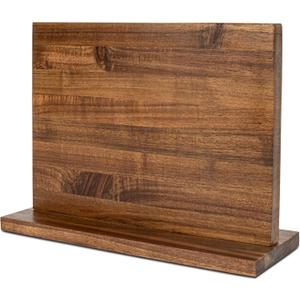 Magnetic Knife Holder,Double Sided Magnetic Knife Block for Kitchen Counter,Acacia Wood Strong Magnet Knife strip