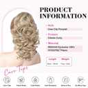 REECHO 12" Ponytail Extension, Classic Loose Curly Wavy Claw Clip Pony tails Hair Extensions Hairpieces for Women - Medium Blonde