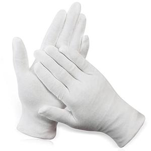 Paxcoo 12 Pairs XL White Cotton Gloves for Dry Hand Moisturizing Cosmetic Eczema Hand Spa and Jewelry Inspection