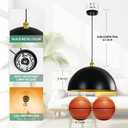 20 Inch Black-Farmhouse Dome Pendant-Light Hanging-Lamp Fixtures