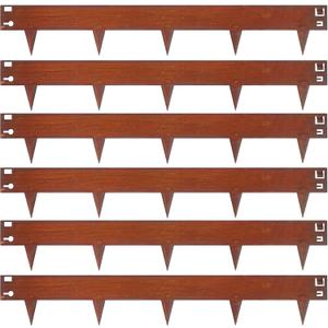 6 Pack Corten Steel Landscape Edging, 40" L × 6" H Garden Border, Rusted