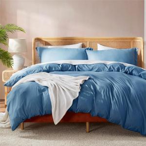 Nestl Blue Heaven Duvet Cover Queen Size - Soft Double Brushed Queen Duvet Cover Set, 3 Piece, with Button Closure, 1 Duvet Cover, 90x90 inches and 2 Pillow Shams