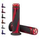 amavoler Universal Motorcycle Handlebar Grips Soft Rubber Billet Aluminum Fits for Motorcycles with 7/ 8" Left Grip and 1" Right (Red)
