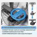 5304507158 Dishwashers Spray Arm Assembly Fit for Frigidaire Dishwashers Lower Wash Arm Assembly with 5304518968 Dishwasher Lower Spray Arm Support and 5304506518 Dishwasher Trap Drain Filter