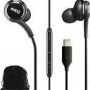 SAMSUNG AKG Earbuds Original USB Type C inEar Earbud Headphones with Remote & Mic for Galaxy A53 5G, S22, S21 FE, S20 Ultra, Note 10, Note 10+, S10 Plus  Braided  includes Velvet Pouch  Black