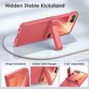 Maxdara for Galaxy Z Flip 7 Case, with [Hidden Kickstand] [Built-in Screen Protector] [Hinge Protection] [Support Wireless Charging] Protective Phone Case for Samsung Galaxy Z Flip 7, Coral Red