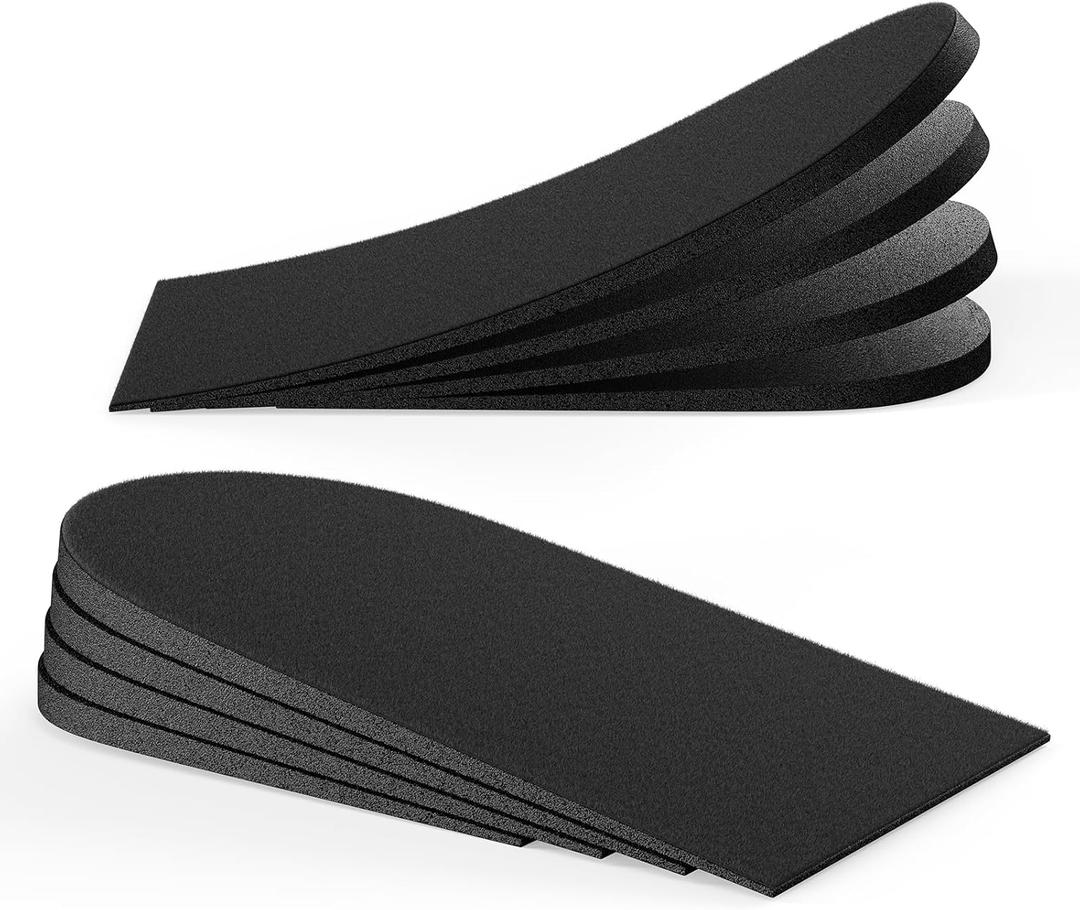 Adjustable Heel Lift Inserts for Shoes - Bukihome Orthopedic Shoe Lift for Uneven Legs 4 Layers Height Increase Insole for Heel Pain,Heel Spur,Achilles Tendonitis,Black,Large (Large (Pack of 2))