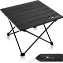 MOON LENCE Ultralight Folding Camping Table, Compact,Portbale with Carry Bag, for Outdoor Cooking, Picnic, Camp, Boat, Travel (Black - S)