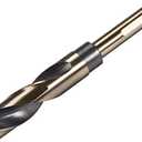 uxcell Reduced Shank Twist Drill Bits 20mm Black Nitride & Gold Titanium Coated High Speed Steel 4341 with 10mm (3/8") Shank for Stainless Steel Alloy Metal Plastic Wood