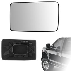 E-Vniko Lower Driver Side Mirror Glass Assembly Replacement for For Ford F150 F250 F350 F450 F550 2008-2016 Super Duty Pickup Truck - Left Side View Mirrors Glass W/Backing Plate for F250 Accseeories