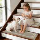 BEQHAUSE Stair Treads for Wooden Steps Non Slip Washable Carpet Stair Treads with Reusable Residue Free Backing Soft Polyester Stair Rugs Indoor for Kids Elders and Dogs, 15pcs,Taupe