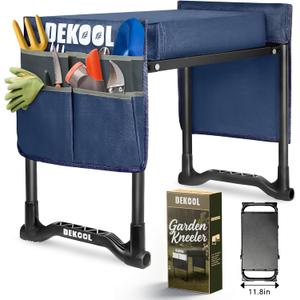 Garden Kneeler and Seat with Upgraded Wide & 3" Thick Kneeling Pad, Heavy Duty Garden Stool with 2 Large Tool Bags, Portable Bench for Weeding, Gardening Gifts for Women, Men, Seniors, Blue