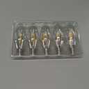 Ascher E12 LED Classic Candelabra Clear Light Bulb, 4W, Equivalent 40W, Warm White 2700K, Non-Dimmable, Filament Clear Glass, Pack Of 5