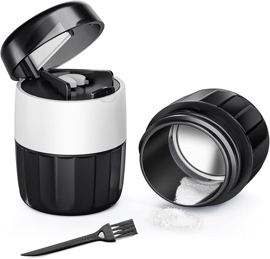 DEPAD 3-in-1 Pill Crusher and Pill Cutter, Pills Crusher Fine Powder with Stainless Steel Grinding Head, Pil Grinder with Storage for Tablets, Cutter Splitter for Small and Tiny Pills (Black)