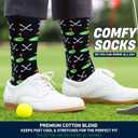 2 x I'D RATHER BE CHASING Funny Mens Socks, Golf & Pickleball Gifts for Men, Golfers Unique Crew Sock, Golfing Gift Accessories (Black)