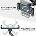 Car Headrest Backseat Mount, 360 Rotating Adjustable Car Backseat Headrest Tablet/Phone Holder, Compatible for All 4"-11" Tablets, cellphones, iPhone, iPad Air Mini,Tabs Switch. (Black)