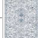 2'×4' Blue Floral Vinyl Runner Rug, Non-Slip Floor Mat for Hallway, Kitchen, Entryway, Waterproof&Stain-Resistant Vinyl Floor Mat, Easy Clean Plastic Floor Protector for High Traffic Areas, Runners