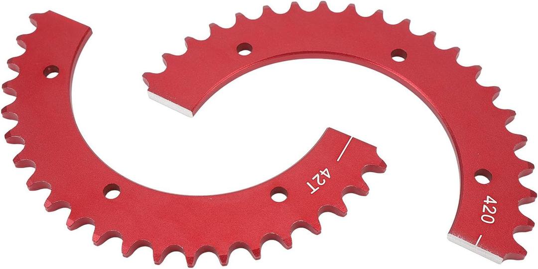 42 Tooth Rear Sprocket,Universal Split Sprocket 420 Chain 42 Tooth Aluminum Alloy Rear Split Sprocket Go Kart Racing