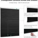 Changshade Cordless Cellular Shades,Blackout Honeycomb Shades for Windows,Pull Down Pleated Blinds,Easy to Install for Indoor Windows and French Doors,Black(Blackout),26" w x 64" h