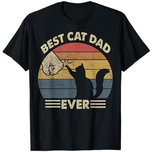Cat Shirt Men Best Cat Dad Ever Funny Cat Lover Gift T-Shirt L