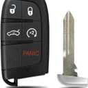 Smart Key Fob Replacement Fit for Chrysler 300/Dodge Charger/Challenger/Dart 2011-2018 5-Button Remote with Start 05026676AH/AC, 56046759AF M3N-40821302 433MHz