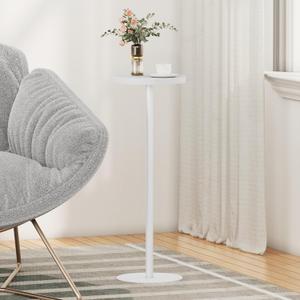 TUTOTAK Tall Round Side Table, Small End Table, Beside Table, Drink Table, Pedestal Side Table, livingroom, White TB01BW065