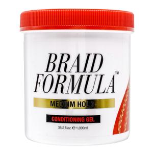 EBIN NEW YORK Braid Formula Conditioning Gel, Medium Hold, 35.2oz | Great for Braiding, Twisting, Edges, No Residue, No Flaking, Strong Hold, High Shine, Smoothing with Clean & Aloe Vera Scent, Count of 2