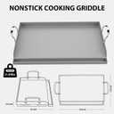 Utheer Cast Iron Griddle for Gas Grill, 25" x16" Flat Top for Outdoor Grill Rectangular Plate with Removable Handles for Charcoal Camping, Tailgating, and Parties