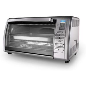 Black+Decker Countertop Convection Toaster Oven, 8 One-touch Cooking Functions, Stainless Steel