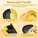 3-in-1 Tortilla Sealer - Adjustable Size For 6"-8-10" Crust,Detachable Tortilla Sealer Leak-proof Shark Tooth Design Dishwasher Safe, Suitable for Burritos,Dumplings,Pancakes (Yellow) (Yellow)