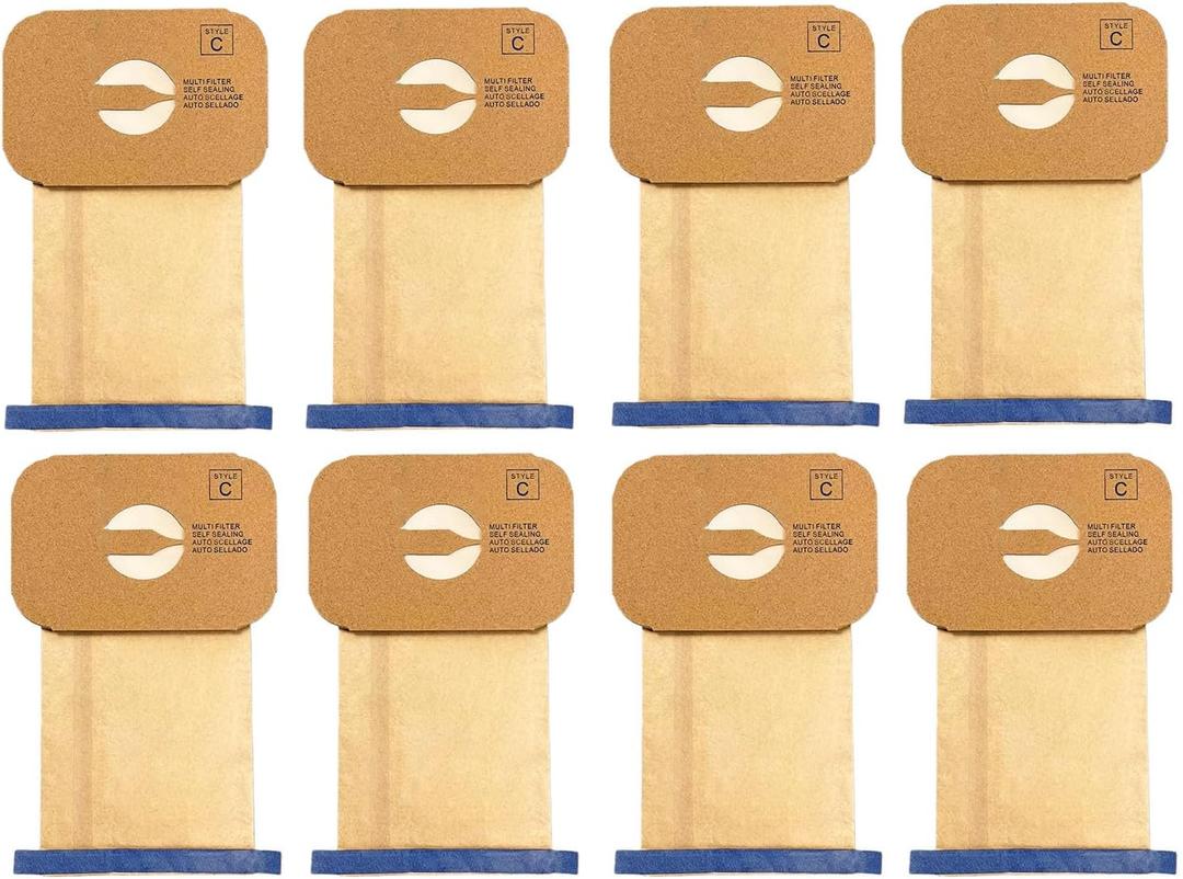 8 Pack Canister Style C Vacuum Sweeper Bags Replacement Style C Bags For Electrolux Type C Vacuums (8-pack)