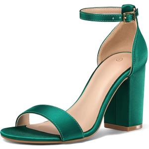 COASIS Women's Chunky Block Heels Open Toe Ankle Strap 3.5 Inch Heeled Sandals (9)