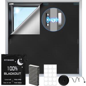 100% Magnetic Black Out Window Cover 157" x 58" Blackout Blinds No Drill, Portable Black Out Shades Blackout Curtains for Bedroom,RV,Nursery,Media Room with Strong Magnets