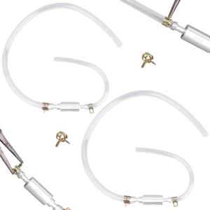 2 Sets Motorcycle Brake Bleeder Hose, Universal One-Way Check Valve Brake Bleeding Tube Kit with Metal Clips for Cars Motorcycle Clutch Hydraulic System Accessories