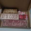 4 Pcs Christmas Table Decor Wooden Hot Cocoa Decoration Christmas Centerpiece Winter Tiered Tray Decor Decorative Red Hot Cocoa Block Signs Gift Farmhouse Xmas Decoration for Home Kitchen