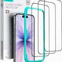 ESR 3 Pack for iPhone 17/iPhone 16 Pro Screen Protector, [9H Hardness] [Military Grade Shatterproof] Full Coverage Tempered Glass Film with Easy Installation Tool, HD Clear, Scratch Resistant