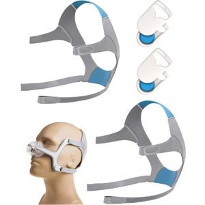 Headgear Replacement 2Packs Compatible with AirFit N20 Mask, 2Packs Elasticity Premium Nylon Soft Headgears+2Pairs Features Magnetic Clips (Small)