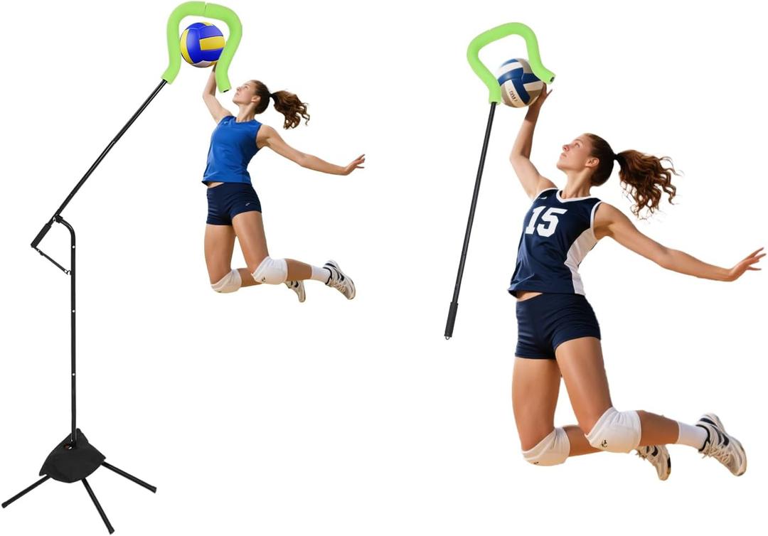 Volleyball Spike Hitting Trainer with Adjustable Modes & Height, Lightweight Volleyball Training Equipment for Serving, Spiking and Jump Training, Ideal for Beginners and Pros