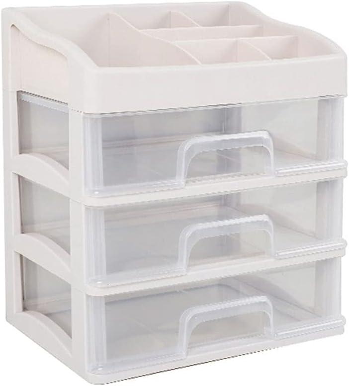 Storage Boxes Makeup Organizer with Drawers Clear Cosmetic Display Table Storage Box Case Lipsticks Brushes Holder for Bedroom Dressing (Color : 3)
