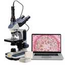Swift SW350T Compound Trinocular Microscope,40X-2500X Magnification, Two-Layer Mechanical Stage, with 5.0 MP Camera and Software Windows/Mac Compatible, and 5 PCS Prepared Slides and 5 PCS Blank Slides