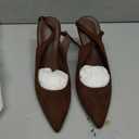 Womens Closed Toe Ankle Strap Heels Pointed Toe Pumps Shoes Slingback High Heel Wedding Dress Shoes (Brown, 8)