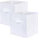 ShellKingdom Storage Bins, Foldable Fabric Storage Cubes and Cloth Organizer Drawer for Closet and Toys, 2 Pack (White)