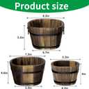 Adnee 3 Pcs Wooden Whiskey Barrel Planters - 3 Sizes Wooden Bucket Barrel Garden Planters Set - Rustic Flower Planters Pots Container for Indoor Outdoor Garden Home Plants(5.3",7.3",8.3")