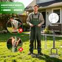 Lawn Aerator Spike Tool with 15 Iron Spikes & 6-Spring, Dual-Layer Self-Cleaning Design, Thickened Support Rod, Plastic Non-Slip Shell, Effortless Soil Loosening & Yard Aeration