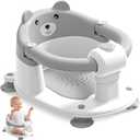 Baby Bath Seat for Babies 5-10 Months, Non-Slip Toddler Bath Seats for Babies Sitting Up, Safe Infant & Newborn Bathtub Chair with 4 Suction Cups & Soft Cushion for Shower,Gray