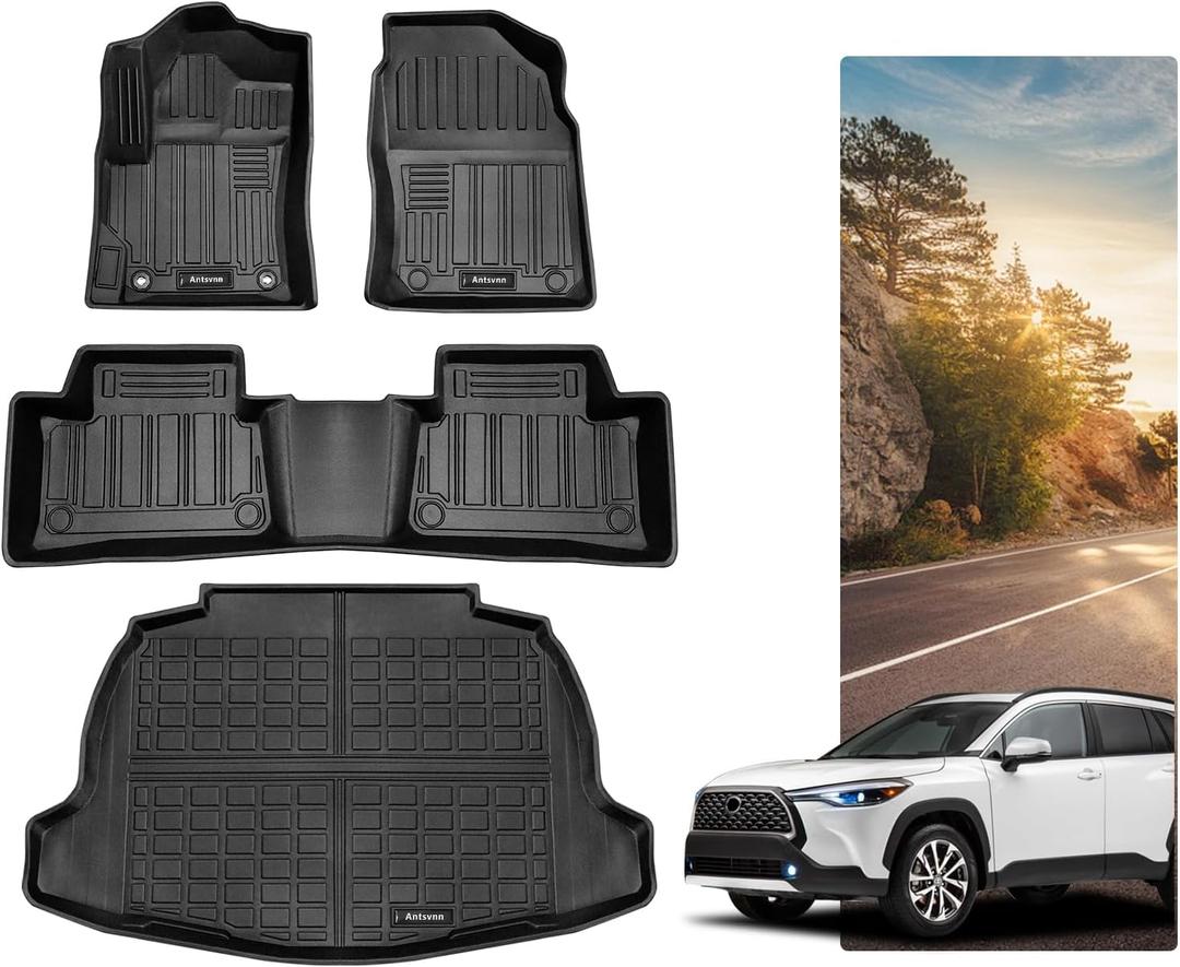 Floor Mats & Trunk Mat fit for Toyota Corolla Cross SUV 2026 2025-2022,All Weather Floor Liner Rear Cargo Mat Protector for Corolla Cross Accessories 2026-2022(FWD) (Not Fit Sedan/Hatchback Model)