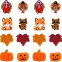 WEWAYSMILE 10 Pcs Thanksgiving Silicone Pumpkin Focal Beads DIY Bulk Beads for Handicrafts, Pen Lanyards, Bag Pendants